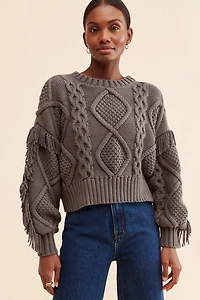 Line + Dot Jasper Fringe Sweater