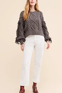 Line + Dot Jasper Fringe Sweater