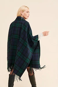 Avec Les Filles Plaid Double-Face Poncho