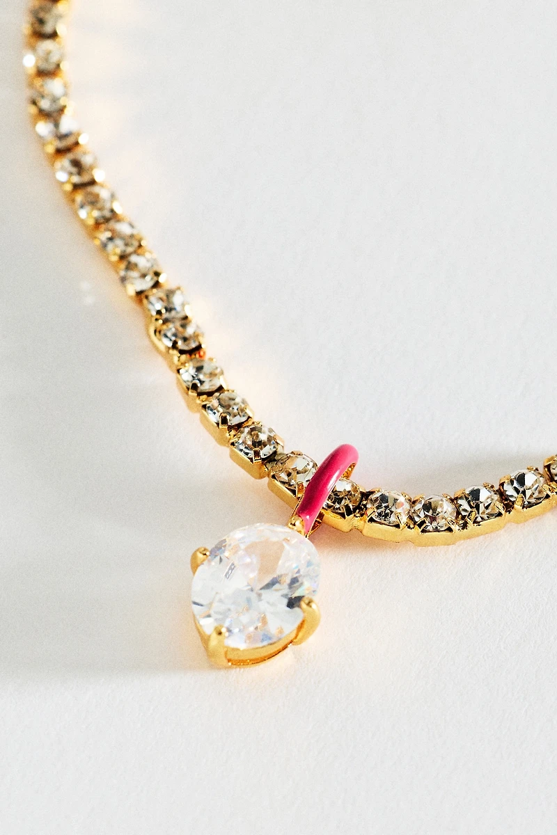 Pop-Color Crystal Pendant Necklace