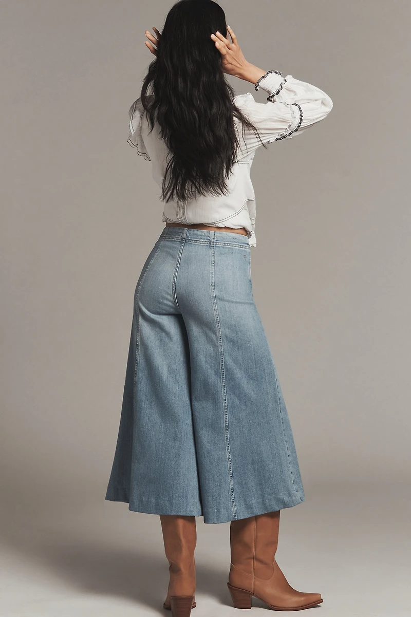 Pilcro Grassland Mid-Rise Wide-Leg Crop Jeans