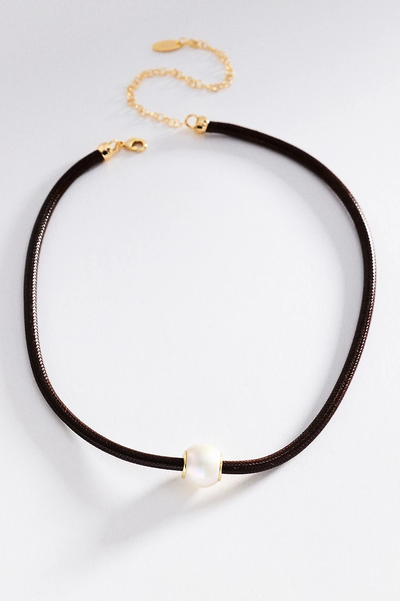 Cord Necklace with Pearl