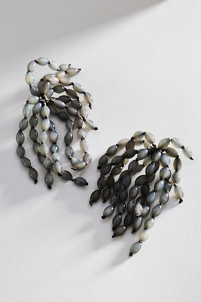 By Anthropologie Beaded Fringe Statement Earrings