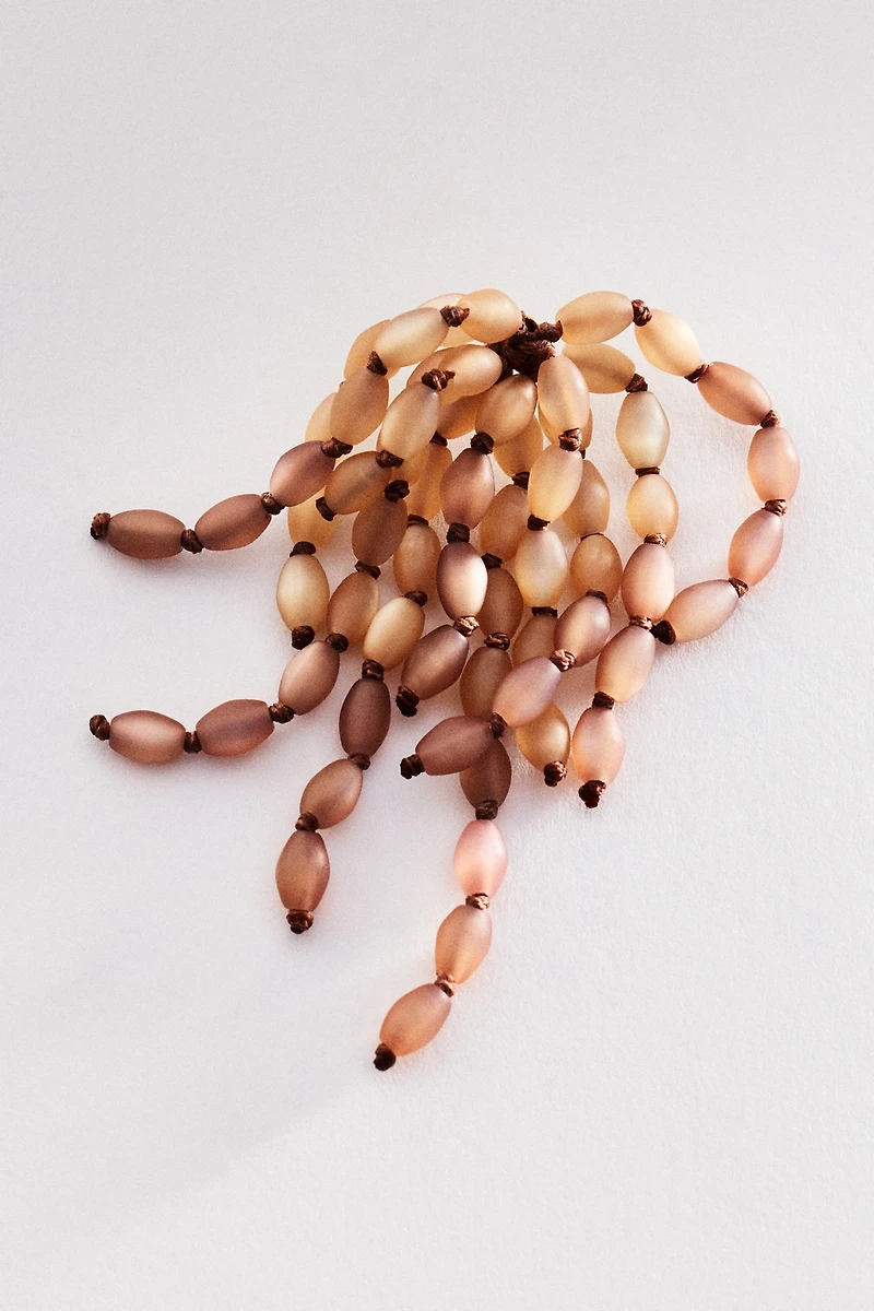 Beaded Fringe Statement Earrings