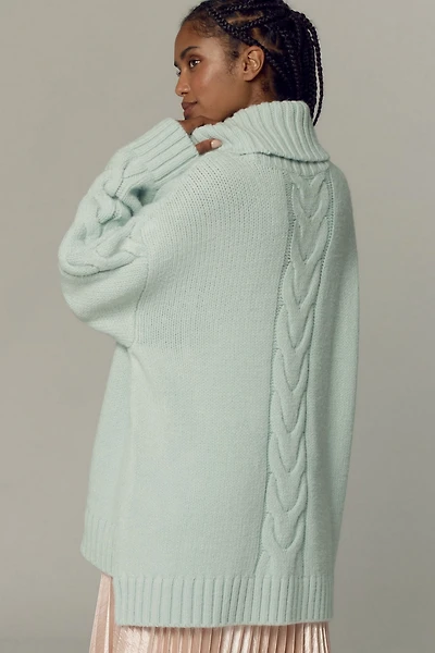 Pilcro Slouchy Cable Turtleneck Sweater