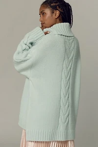 Pilcro Slouchy Cable Turtleneck Sweater