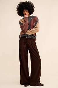 Little Lies Argyle Wool Blend Sweater