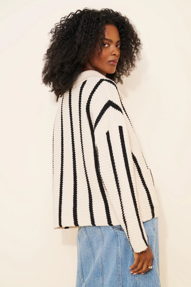 Little Lies Maddie Stripe Wool Blend Cardigan