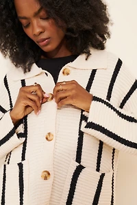 Little Lies Maddie Stripe Wool Blend Cardigan