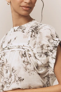 Pilcro Puff-Sleeve Cotton Crop Top