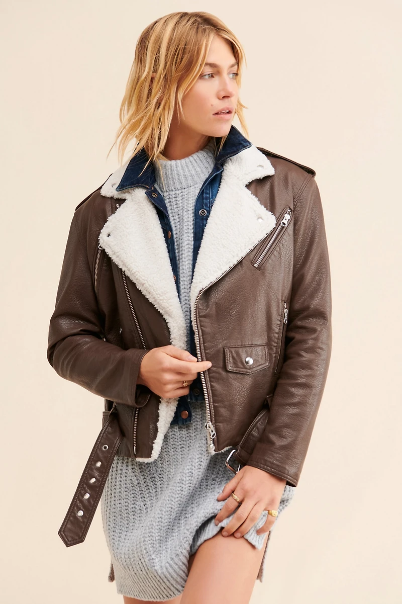 Pistola Blaine Sherpa Moto Jacket