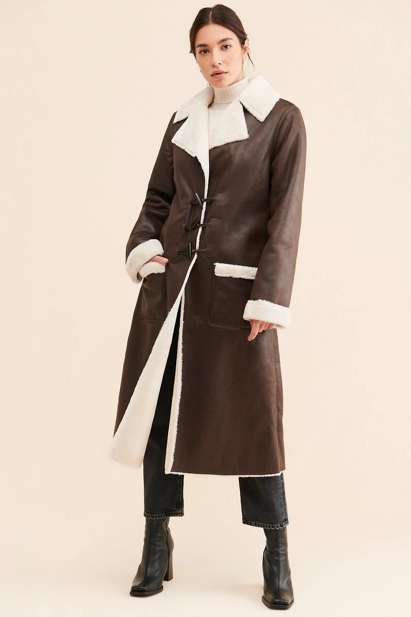WeWoreWhat Faux Suede Bonded Trench Coat