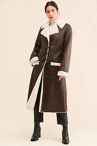 WeWoreWhat Faux Suede Bonded Trench Coat