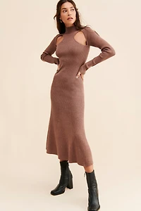 ASTR the Label Mock Neck Knit Midi Dress