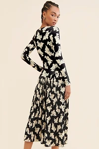 Dhruv Kapoor Printed Pleated Midi Dress