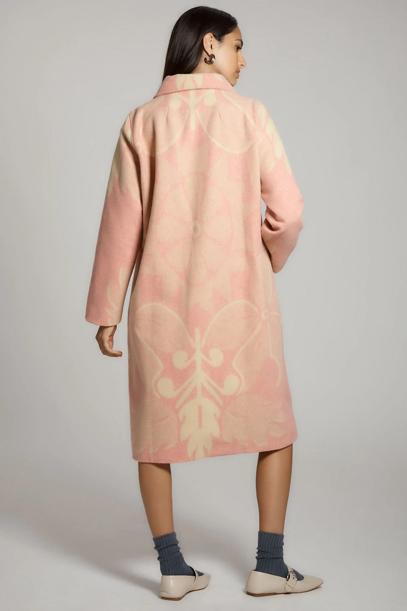 Wool Blend Cocoon Coat