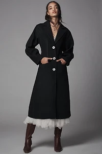 Wool Blend Stitched Topcoat