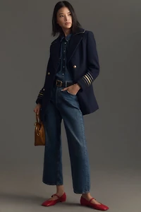 Maeve Wool Blend Military Peacoat