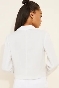 Madewell Cropped Double Breasted Linen Blazer