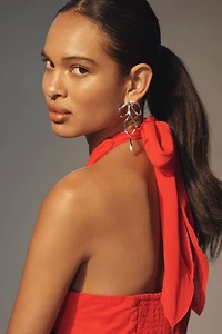 Maeve Twist Halter Tie-Neck Mini Dress