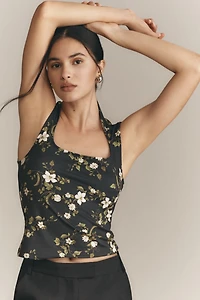 Maeve Cap-Sleeve Cut-In Knit Top