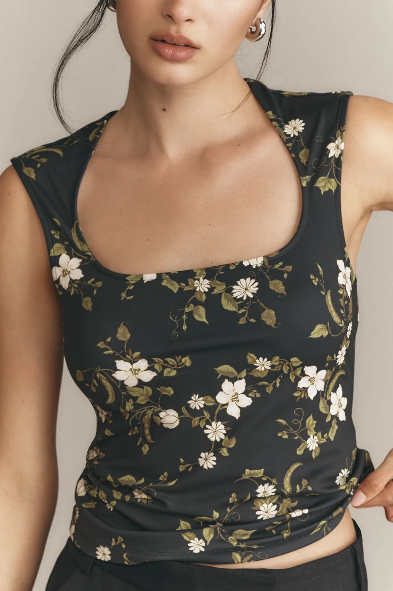 Maeve Cap-Sleeve Cut-In Knit Top