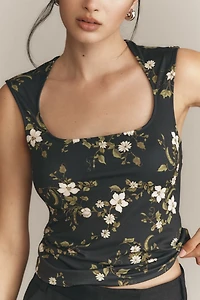 Maeve Cap-Sleeve Cut-In Knit Top