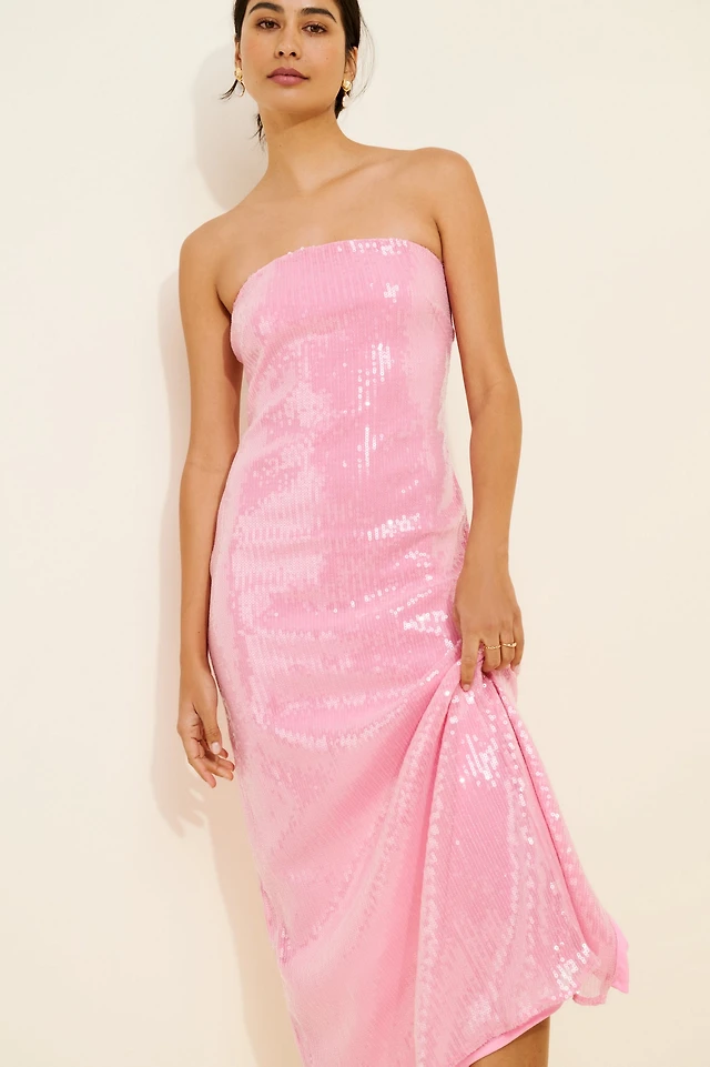 helsi catherine strapless sequin column midi dress Helsi Catherine Strapless Sequin Column Midi Dress
