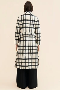 Hutch Plaid Tie-Front Overcoat