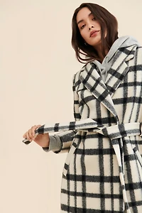 Hutch Plaid Tie-Front Overcoat