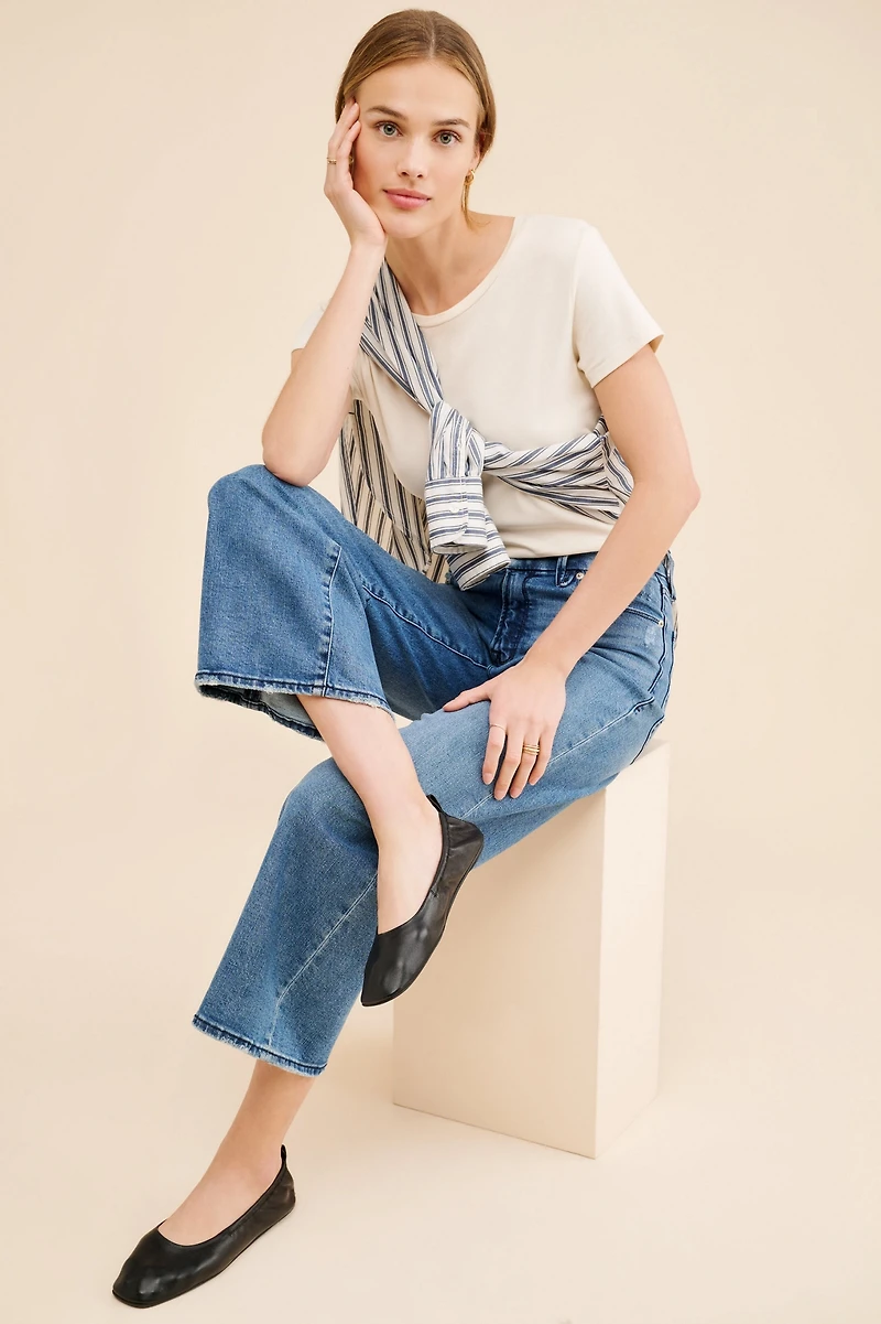 Good American Waist Palazzo Crop Jeans