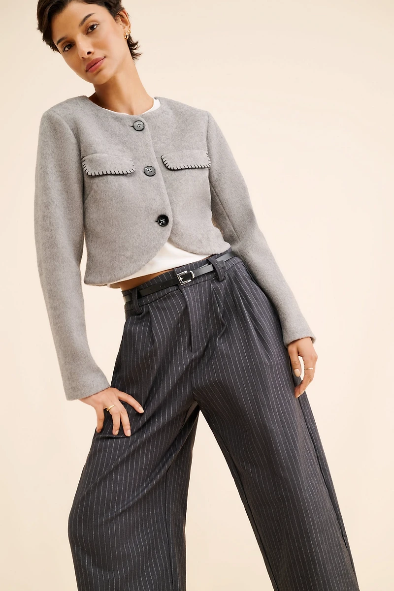 4th & Reckless Mable Wool Blend Cropped Jacket