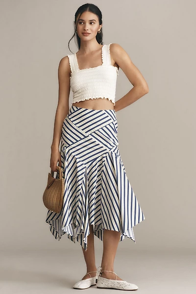 Reworked Menswear Handkerchief Midi Skirt