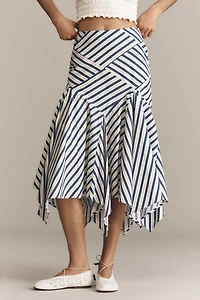 Reworked Menswear Handkerchief Midi Skirt