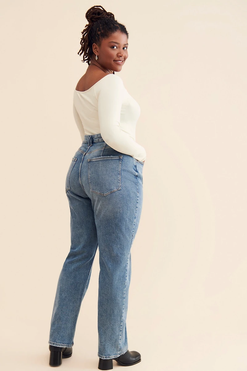 Good American 90's Cross Waist Jeans