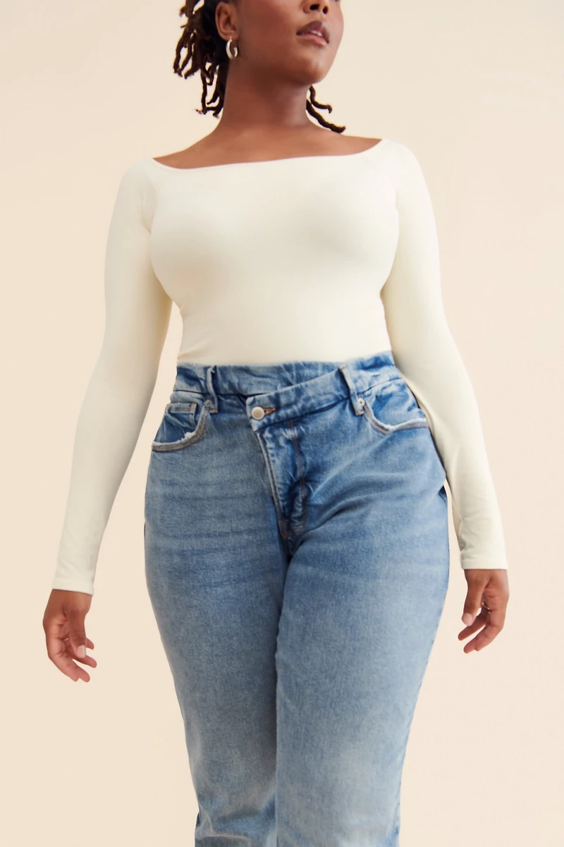 Good American 90's Cross Waist Jeans