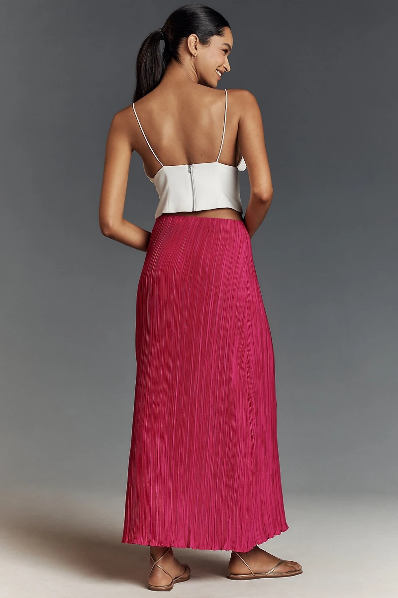 The Tilda Maxi Slip Skirt: Plisse Edition