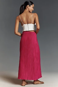 The Tilda Maxi Slip Skirt: Plisse Edition