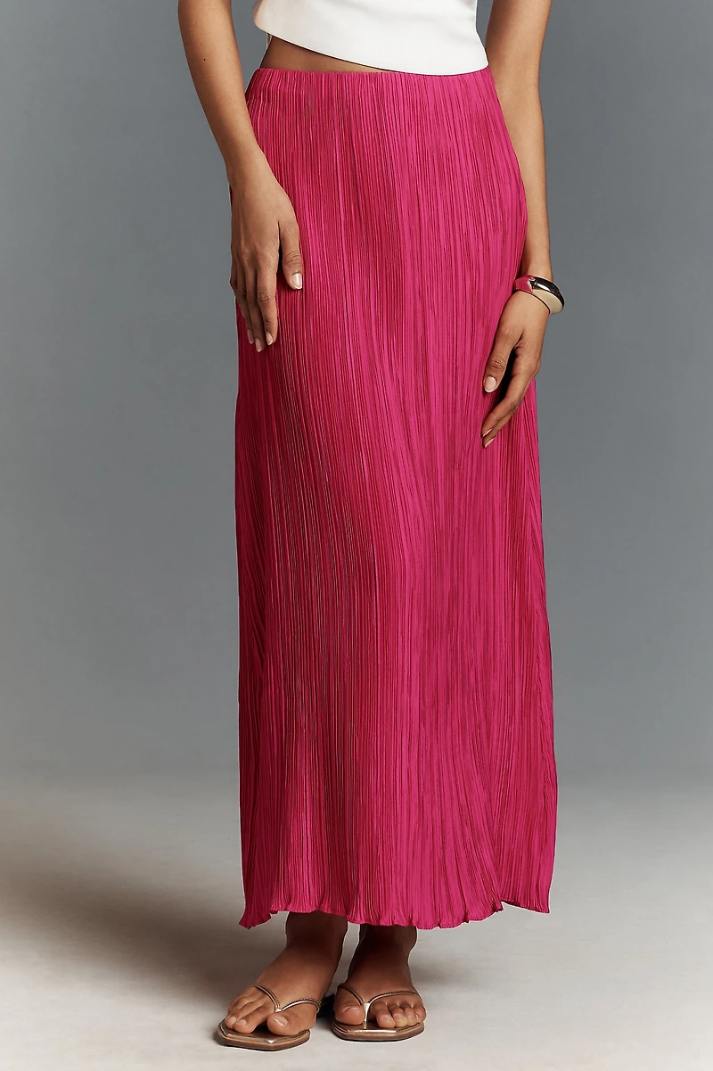 The Tilda Maxi Slip Skirt: Plisse Edition