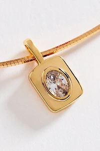 Framed Bezel Pendant Collar Necklace