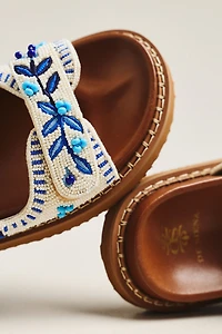 De Siena Noreen Beaded Slide Sandals