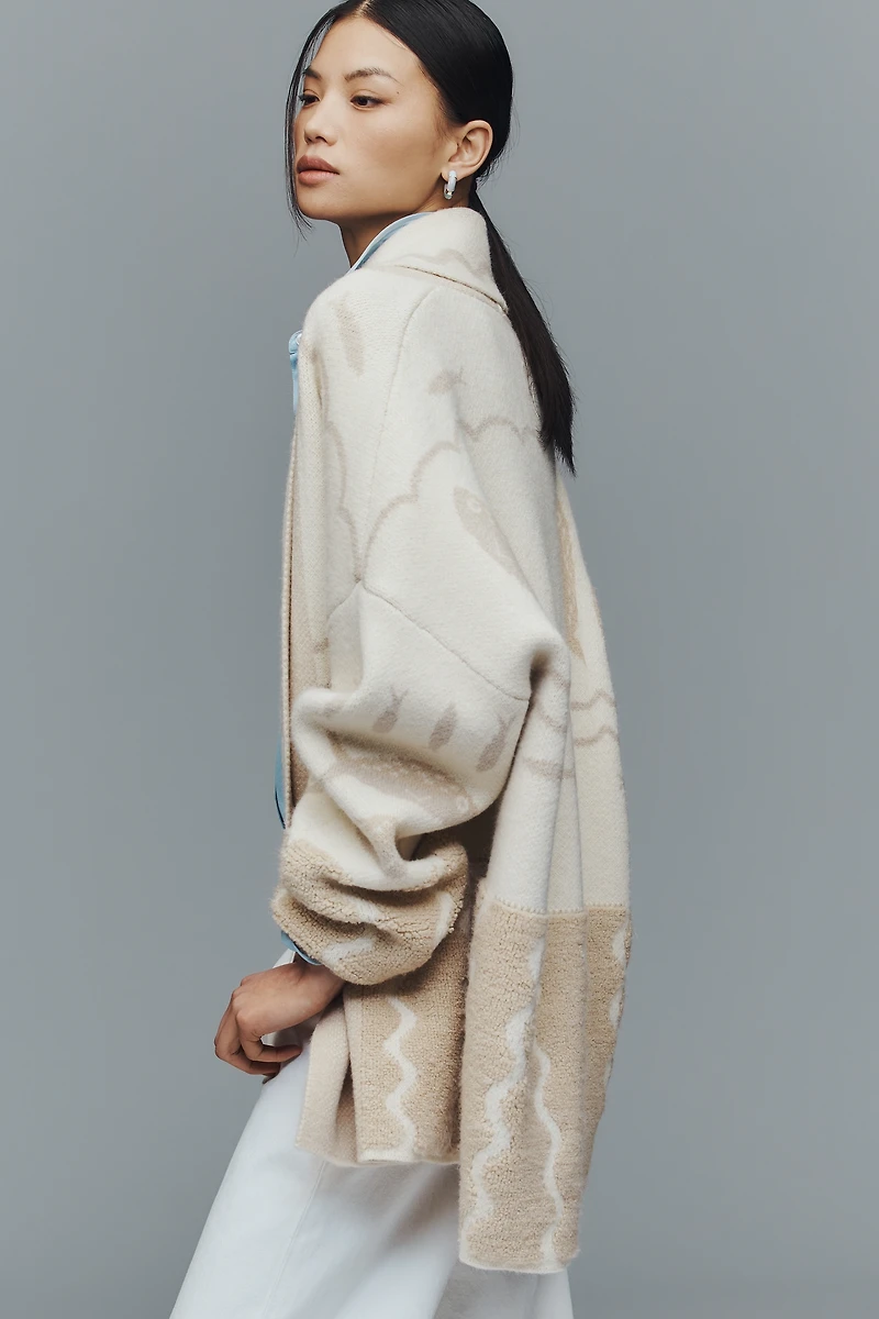 By Anthropologie Wave Textured Cardigan