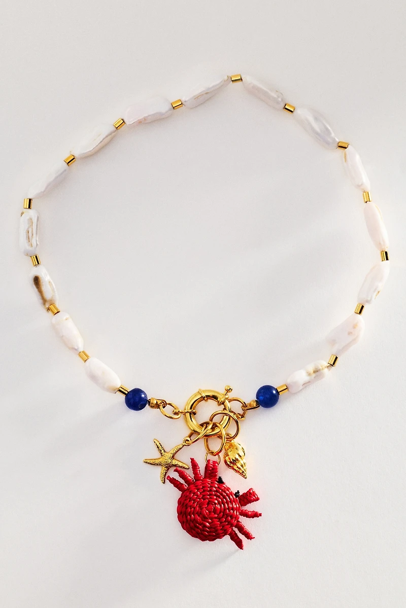 Bamboleira Senda Pearl Necklace + Removable Charms