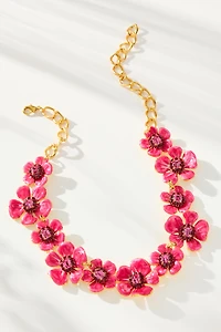 The Pink Reef Handpainted Floral Necklace