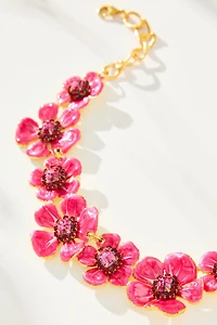 The Pink Reef Handpainted Floral Necklace