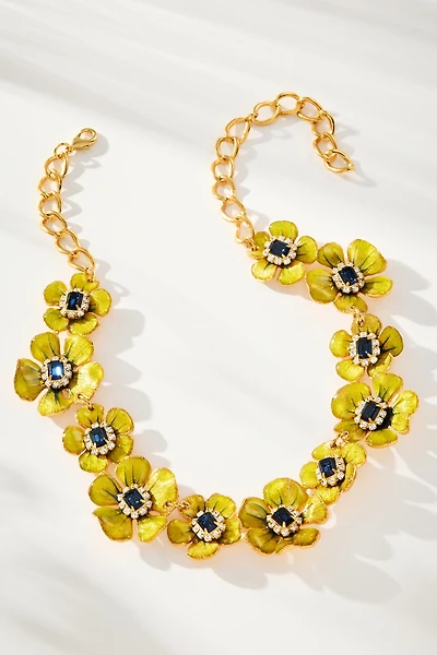 The Pink Reef Handpainted Floral Necklace