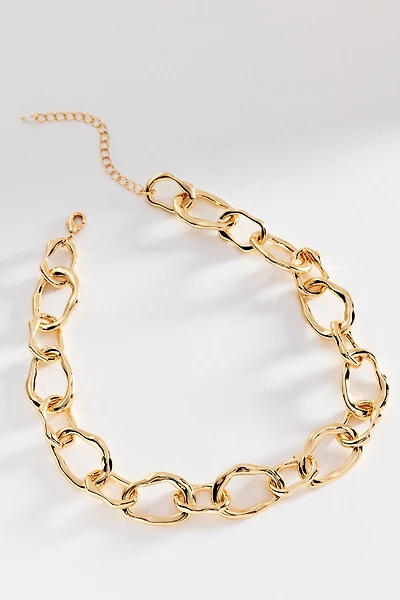 Chunky Hammered Chain Necklace
