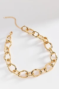 Chunky Hammered Chain Necklace