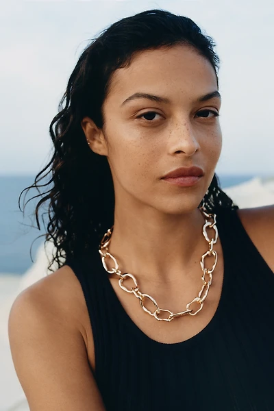 Chunky Hammered Chain Necklace