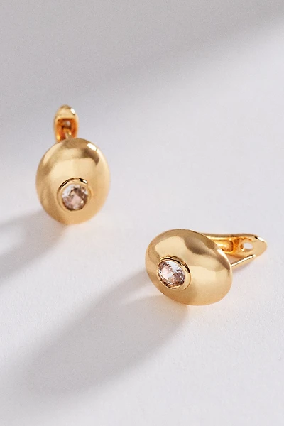 Circular Bezel Crystal Earrings